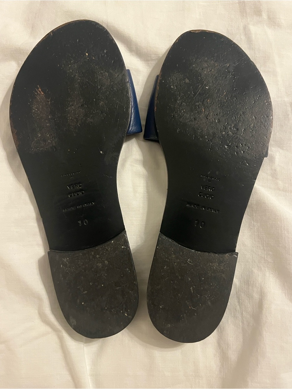 Everlane Deep Navy Wide-Strap Leather Slide Sandals - Picture 9 of 12